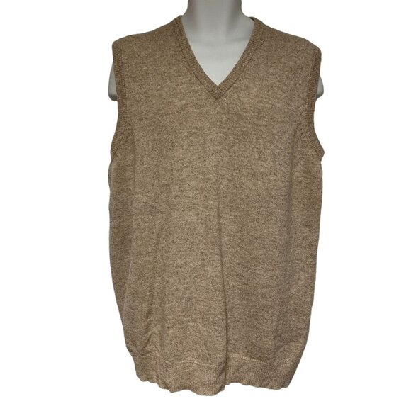 EWM Machine Washable Soft Lambswool Dad Vest Beige Men's Size L - Picture 1 of 10